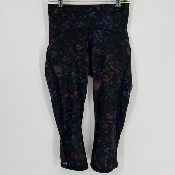 Lululemon Train Times‎ Crop 17" Leggings  Size 4 Frozen Flourish Dark Floral - Picture 3 of 10
